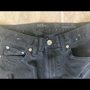 PacSun black distressed jeans stacked skinny mens 32